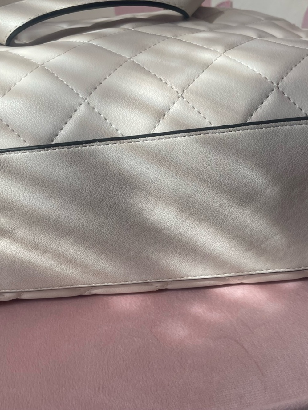 Juicy Couture Cream Quilted Satchel with Gold Charm Accents - Picture 5 of 8